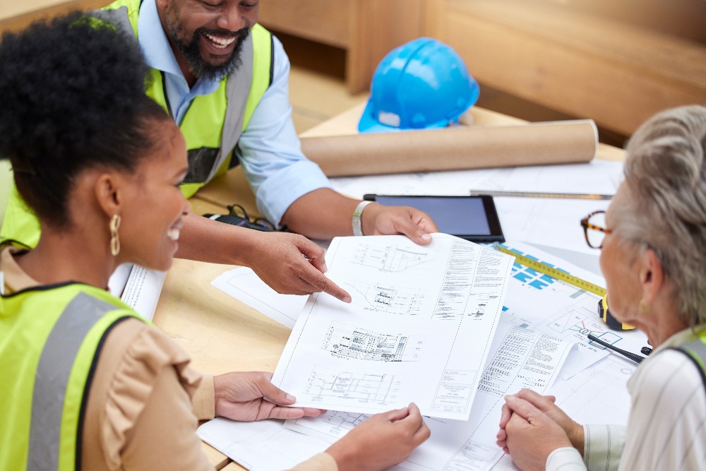 team planning a building or construction